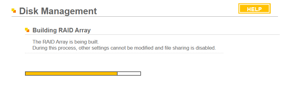 页面上显示Building RAID Array和进度条