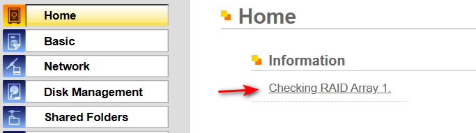 LinkStation设置主页出现了Checking RAID Array 1